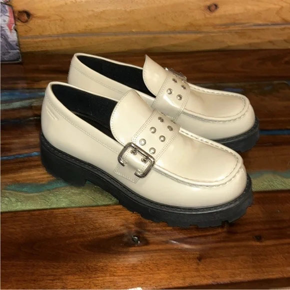 Vagabond NWOT/NWOB Cosmo 2.0 Leather Platform Loafers Sz 10 Women’s in Off White - Picture 4 of 14